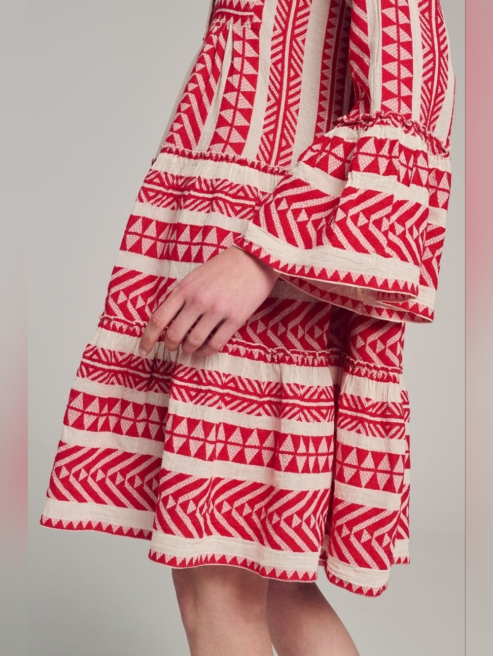 Devotion ELLA SHORT RED OFFWHITE Dress Tunic Small - Picture 3 of 11
